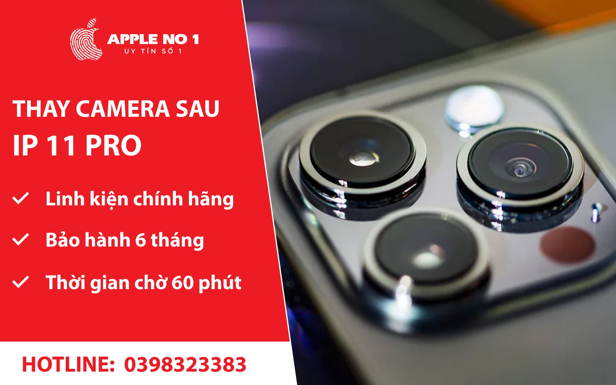thay camera sau iphone 11 pro chat luong, chuyen nghiep tai apple no.1