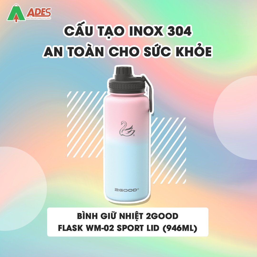 2Good Flask WM-02 Sport Lid (946ml) chat luong
